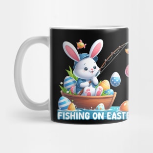 Fishing On Easter Bunny Fishing Egg Hunting Mug